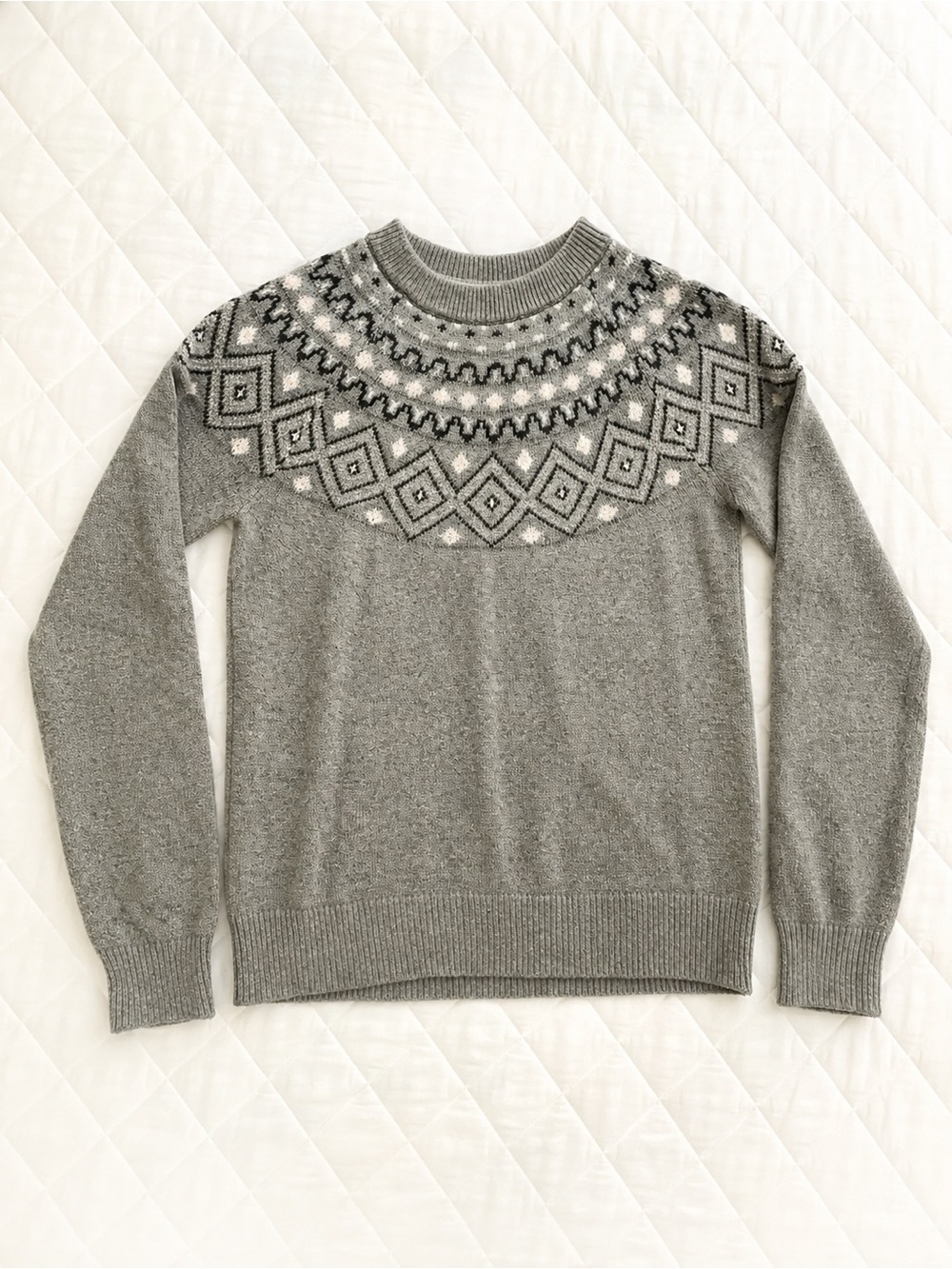Sunice Stormpack Grey Fair Isle Nordic Sweater Women’s Medium